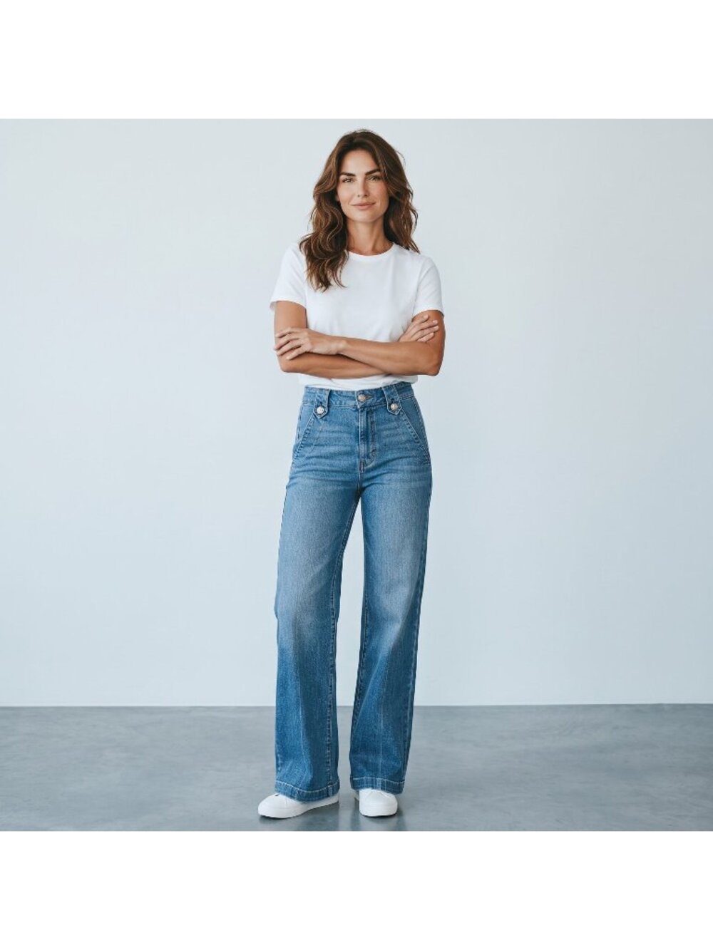 White House Black Market Jeans Womens 8 High Rise Wide Leg Everyday Soft WHBM